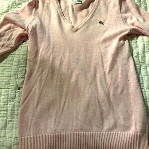 Lacoste light pink size 38 elbow sleeve sweater